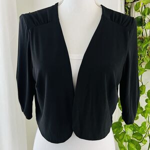 Perceptions New York Black Bolero Small Cropped Cardigan Blouse - Size 14